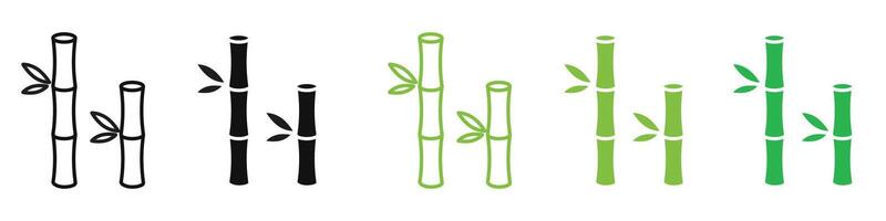 Bamboo icon mark in filled style vector