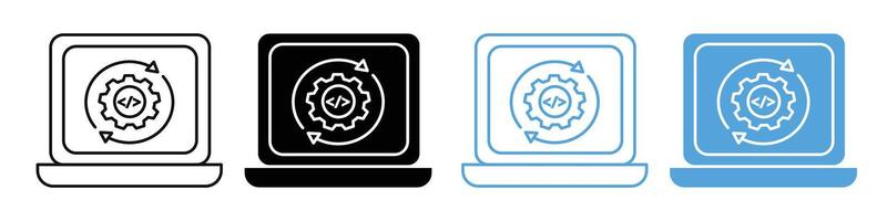 Code optimization icon mark in filled style vector