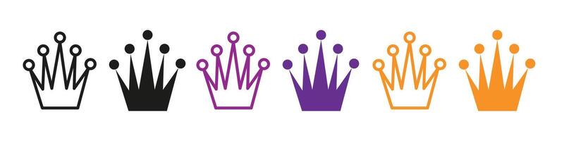 Crown icon set vector