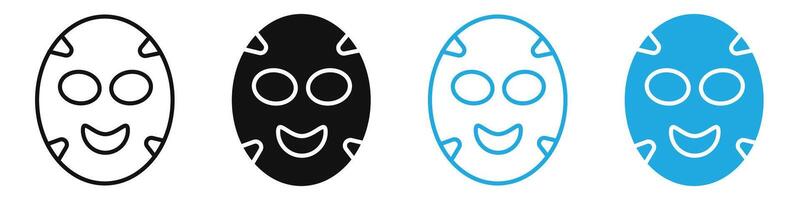 Face sheet mask icon mark in filled style vector