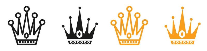 Crown icon mark in filled style vector