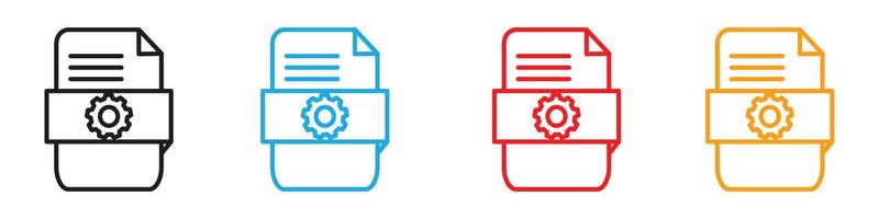 Document settings icon mark in filled style vector