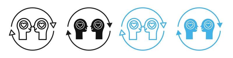 Empathy icon mark in filled style vector