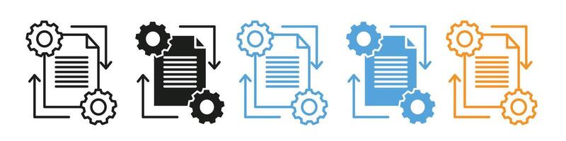 Data processing icon mark in filled style vector