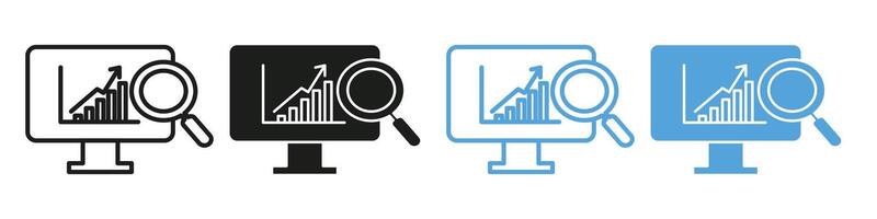 Data analytics icon mark in filled style vector