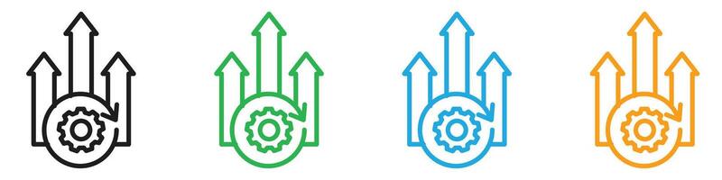 Continuous improvement icon mark in filled style vector