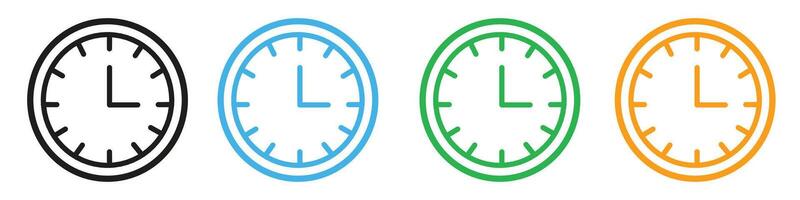 Clock icon representing timekeeping and punctuality, suitable for business schedules, productivity tools, and daily planners vector