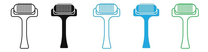 Derma roller icon mark in filled style vector