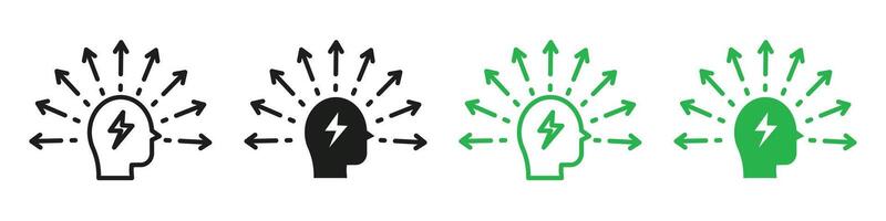 Brainstorming and Intelligence Realization Icon for Idea Awareness vector