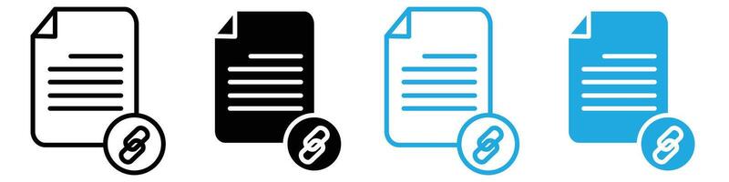Document link icon mark in filled style vector