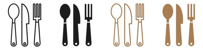 Cutlery icon mark in filled style vector