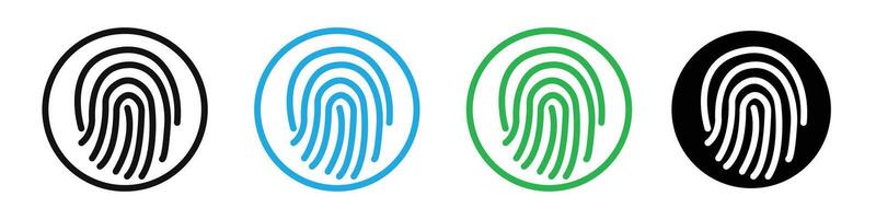 Fingerprint Icon mark in filled style vector