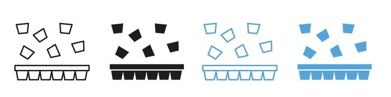 Frozen Water Ice Cube Tray Icon for Refreshment and Beverage Cooling vector