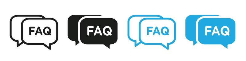 FAQ icon mark in filled style vector