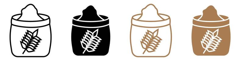 Flour bag icon mark in filled style vector