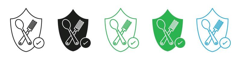 Food security lock icon mark in filled style vector