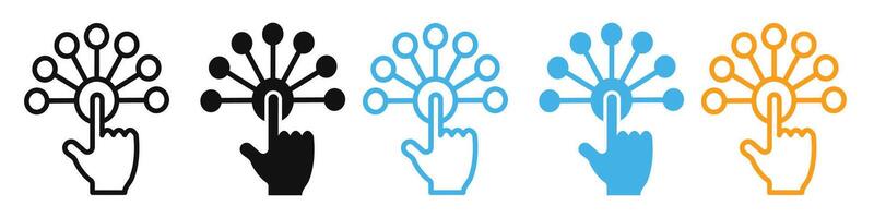 Interactivity icon mark in filled style vector