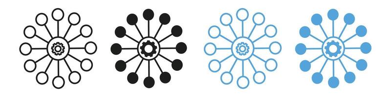 Integration icon mark in filled style vector