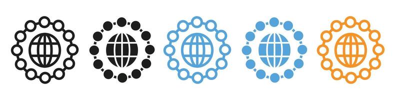 Icon Embodying the Global Connectivity of Internet Networks vector