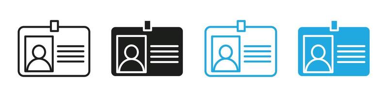 ID card icon mark in filled style vector