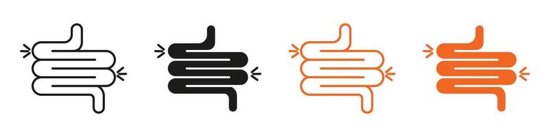 Gut constipation icon mark in filled style vector
