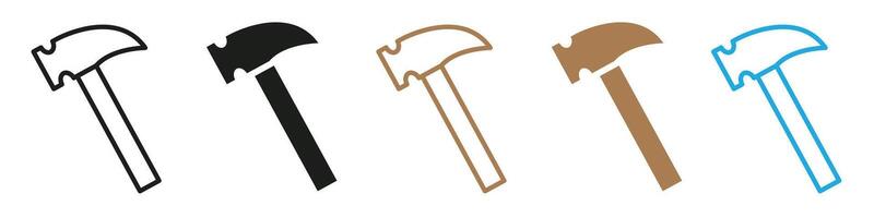 Hammer icon mark in filled style vector