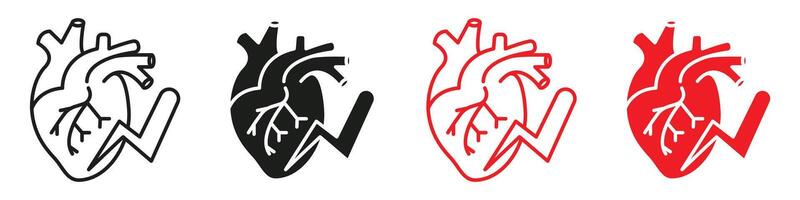 Heart attack icon mark in filled style vector