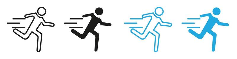 Man fast run icon mark in filled style vector