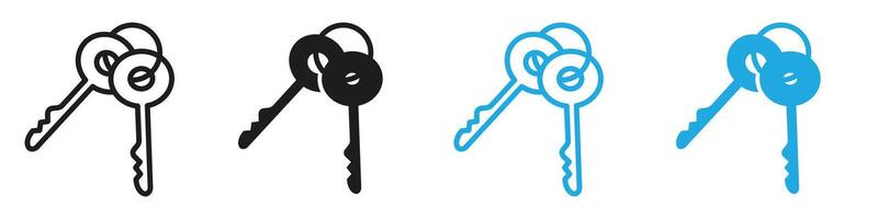 Keys icon mark in filled style vector