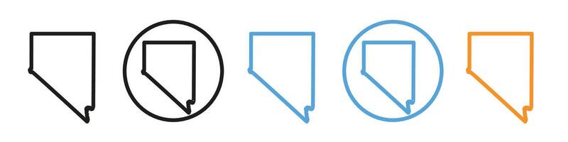 Nevada map icon mark in filled style vector