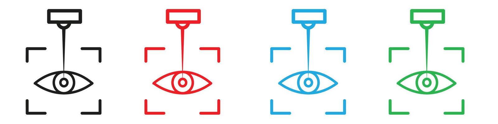 Lasik laser eye surgery icon mark in filled style