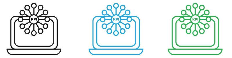 KPI icon mark in filled style vector