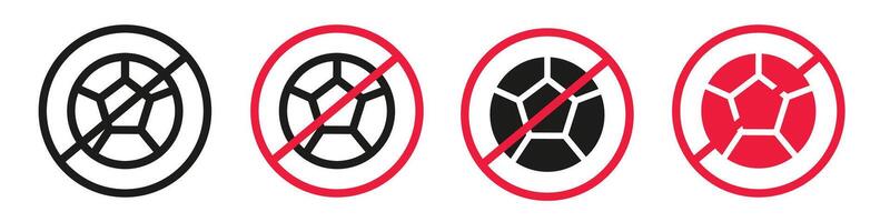 Icon Indicating a Ban on Ball Games in Specified Areas vector