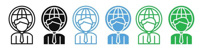 Freelancer Outsourcing Icons for Corporate Projects and Remote Work Assignments vector