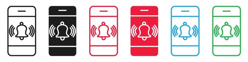 Mobile alarm icon depicting phone notifications and alerts, perfect for security apps, reminder services, and emergency alerts vector