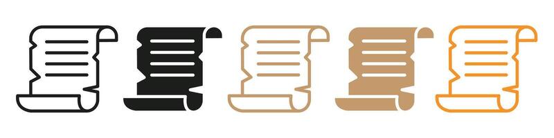 Ancient Papyrus Scroll Icon for Historical Documents and Writings vector