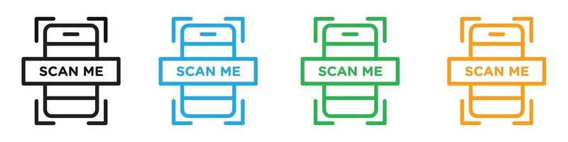 Scan me icon mark in filled style vector