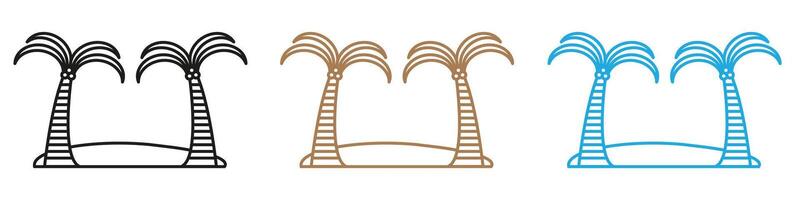 Palms on island icon mark in filled style vector