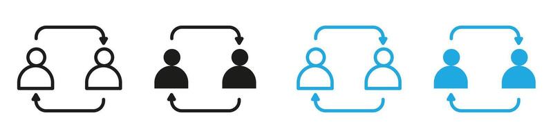 Peer to peer icon mark in filled style vector