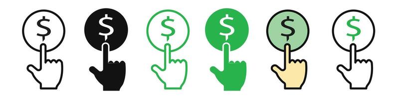 Pay per click icon mark in filled style vector