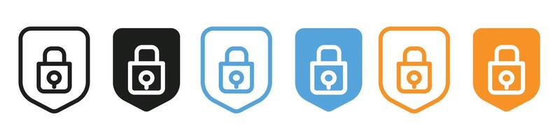 Icons Showcasing Secure Vaults and Advanced Cybersecurity Measures for Data Protection vector