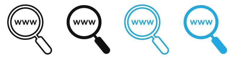 Searching website icon mark in filled style vector