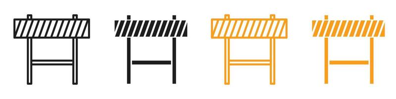Roadblock icon mark in filled style vector