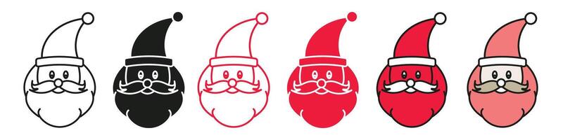 Christmas Santa Claus Avatar Icons with Beards and Hats for Holiday Profiles vector