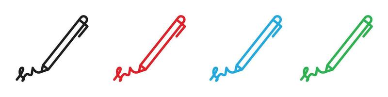 Signature icon representing legal validation and official documents, ideal for contracts, agreements, and business transactions vector