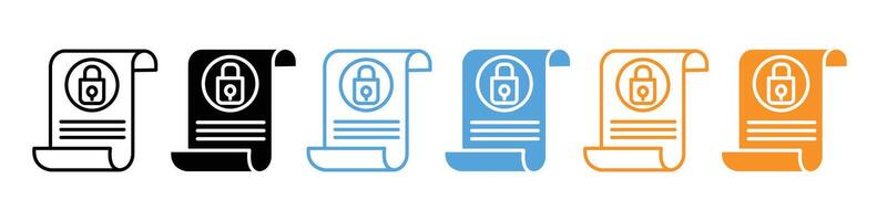 Illustrations of Security Policies and Certifications for Intellectual Property Protection vector