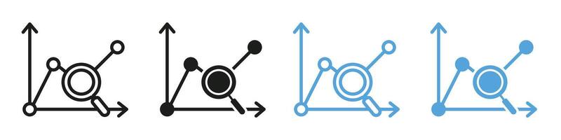 Predictive analytics icon mark in filled style vector
