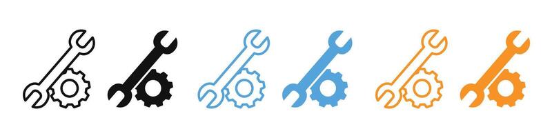 Maintenance and Repair Tools Icons for Workshops and Fixing Machines vector