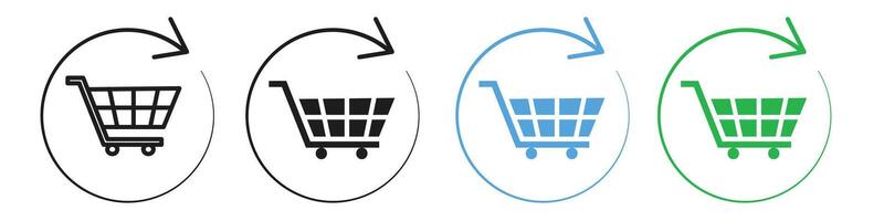 Frequent Online Shopping and E-commerce Activity Represented in Icons with Shopping Carts vector