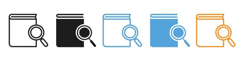 Informative Guide Book and Technical Manual Icons for Machinery and Product Instructions vector